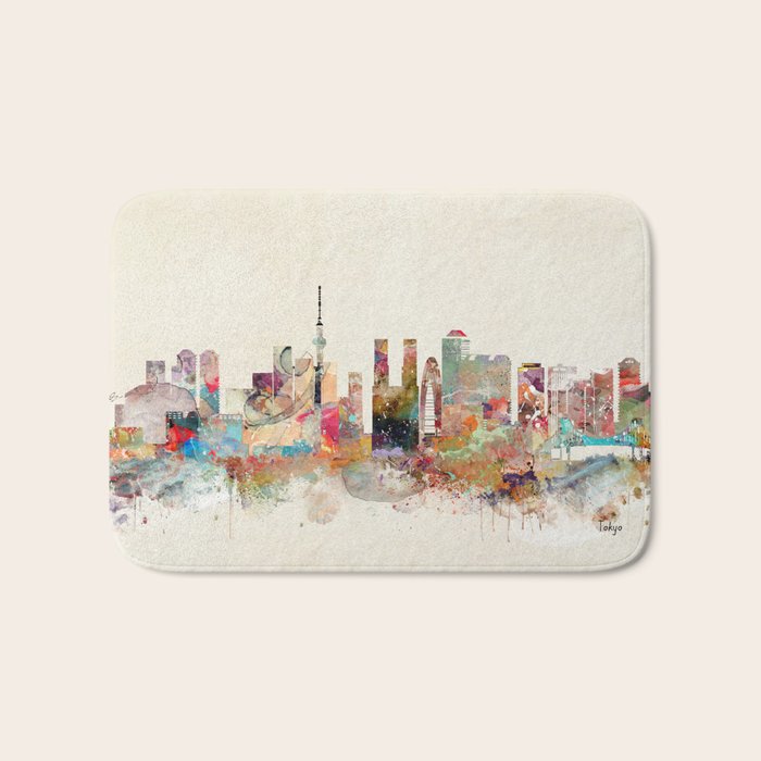 tokyo japan skyline Bath Mat Gallery Image 1