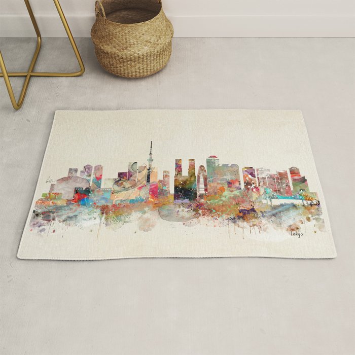 tokyo japan skyline Rug Gallery Image 1