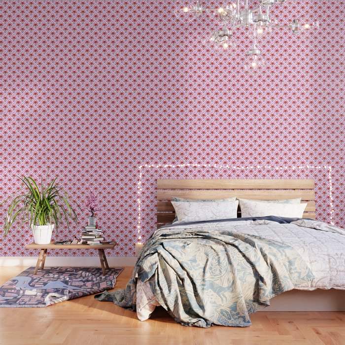 Retro love heart cartoon character pattern Wallpaper Gallery Image 1