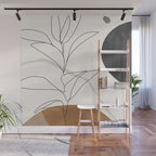 Abstract Art Minimal Plant Wall Mural Gallery Image 1