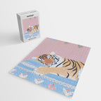 Dreaming Tiger Botanical Bliss Jigsaw Puzzle Gallery Image 2