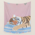 Dreaming Tiger Botanical Bliss Wall Tapestry Gallery Image 4