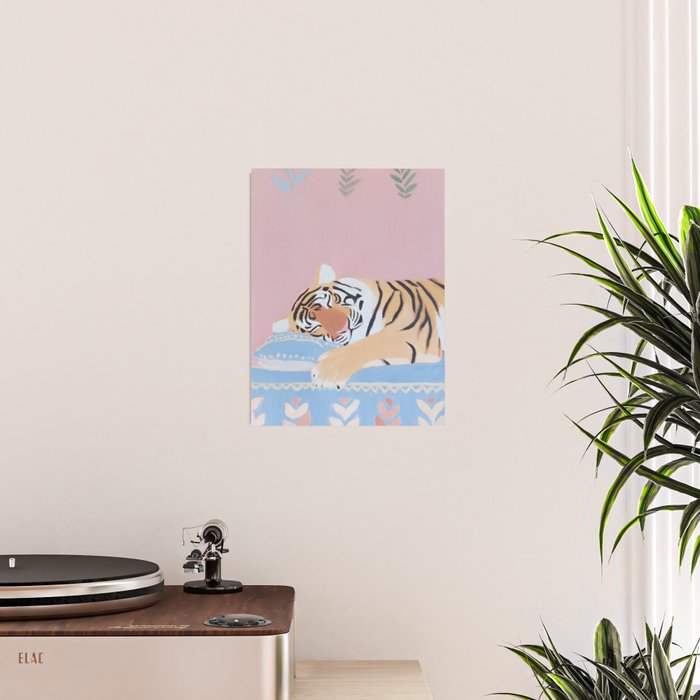 Dreaming Tiger Botanical Bliss Poster Gallery Image 2