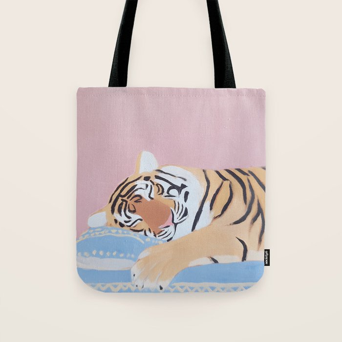 Dreaming Tiger Botanical Bliss Tote Bag Gallery Image 1