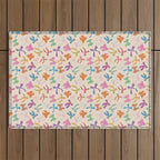 Vintage Coquette Colorful Bows Pattern Outdoor Rug Gallery Image 1