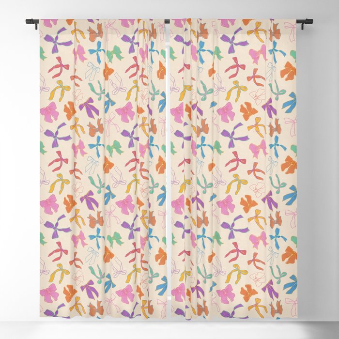 Vintage Coquette Colorful Bows Pattern Window Curtain Gallery Image 5