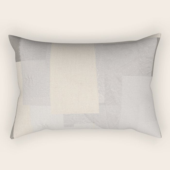 Pattern on Pattern Paper Collage Contemporary Texture  Rectangular Pillow Gallery Image 1