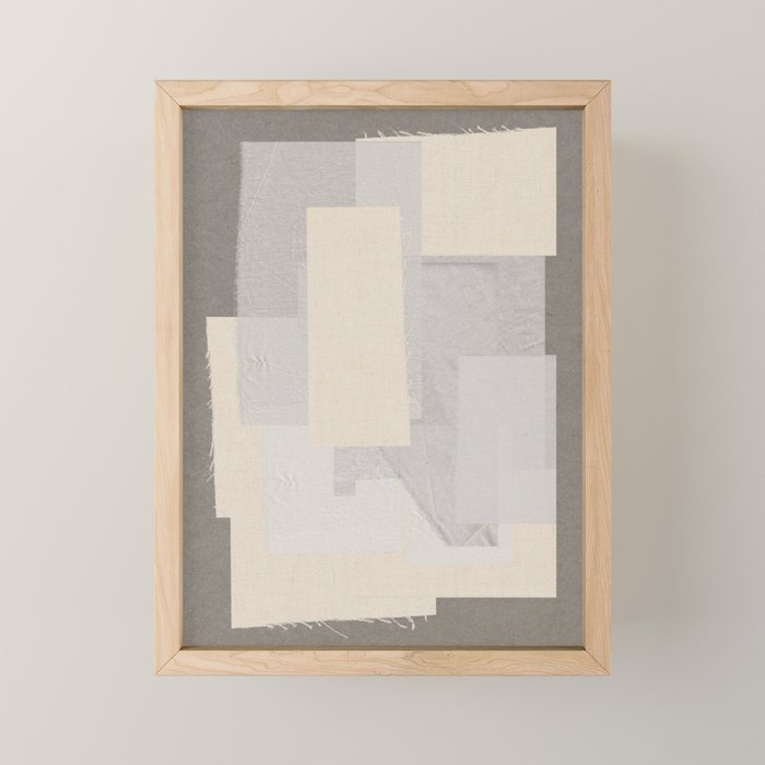 Pattern on Pattern Paper Collage Contemporary Texture  Mini Art Print Gallery Image 1