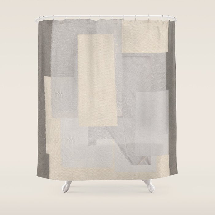 Pattern on Pattern Paper Collage Contemporary Texture  Shower Curtain Gallery Image 1
