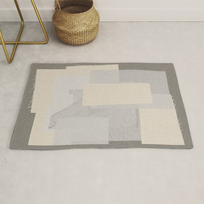 Pattern on Pattern Paper Collage Contemporary Texture  Rug Gallery Image 1