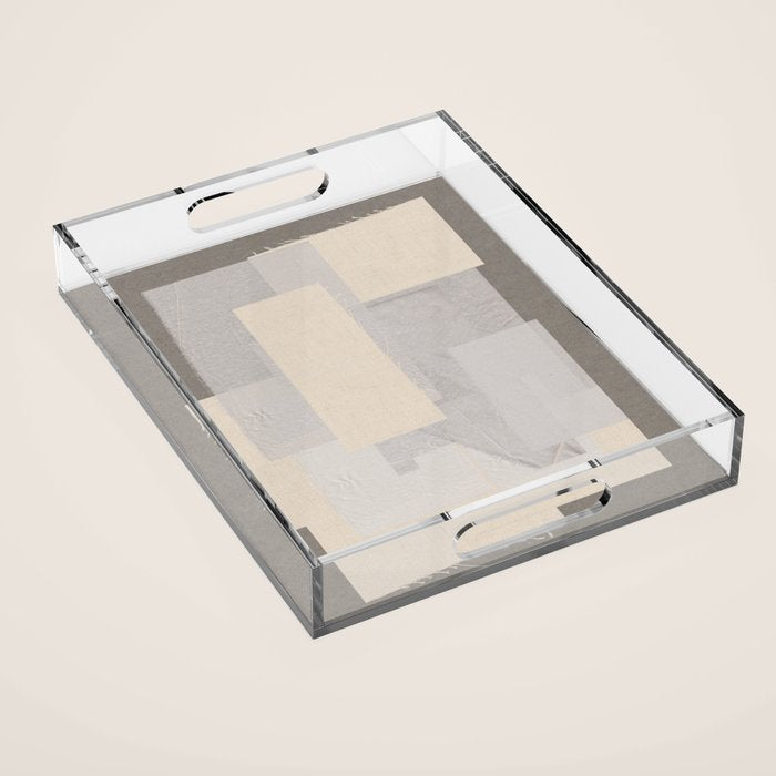 Pattern on Pattern Paper Collage Contemporary Texture  Acrylic Tray Gallery Image 1