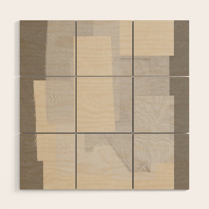 Pattern on Pattern Paper Collage Contemporary Texture  Wood Wall Art Gallery Image 1