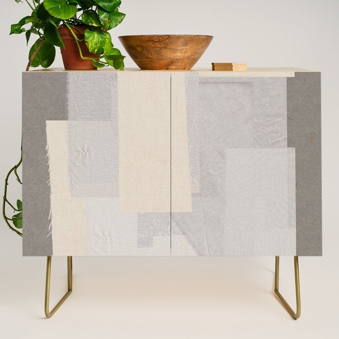 Pattern on Pattern Paper Collage Contemporary Texture  Credenza Gallery Image 1