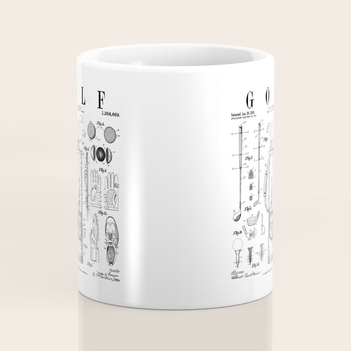 Golf Club Golfer Old Vintage Patent Drawing Print Coffee Mug Gallery Image 4
