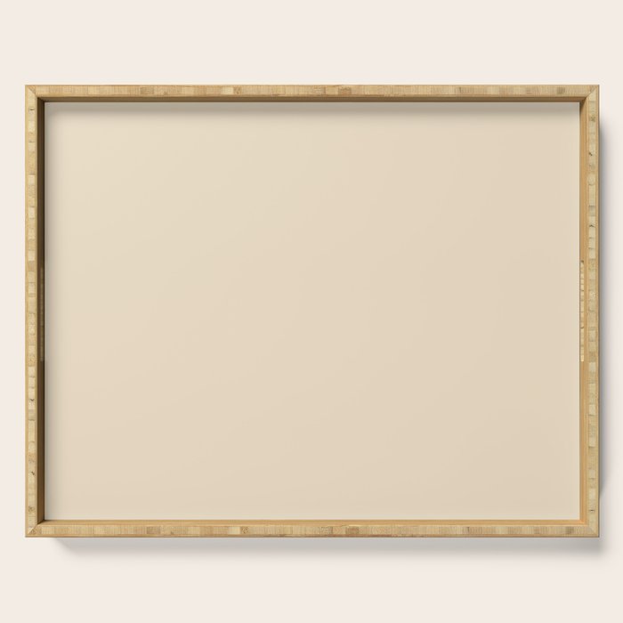 Light Neutral Cream Beige Solid Serving Tray Gallery Image 1