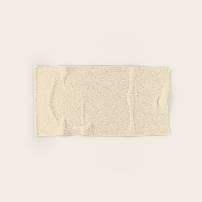 Light Neutral Cream Beige Solid Bath Towel Gallery Image 1