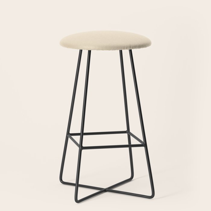Light Neutral Cream Beige Solid Stool Gallery Image 1