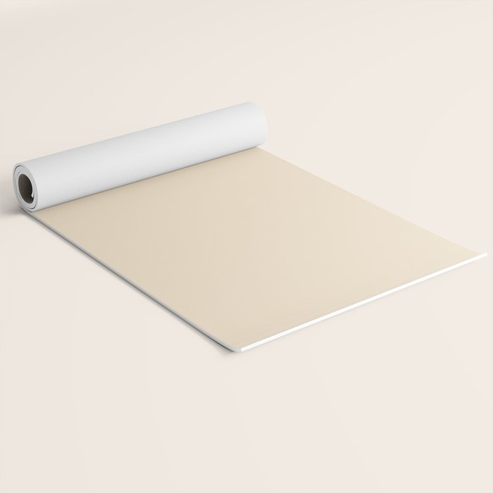 Light Neutral Cream Beige Solid Yoga Mat Gallery Image 2
