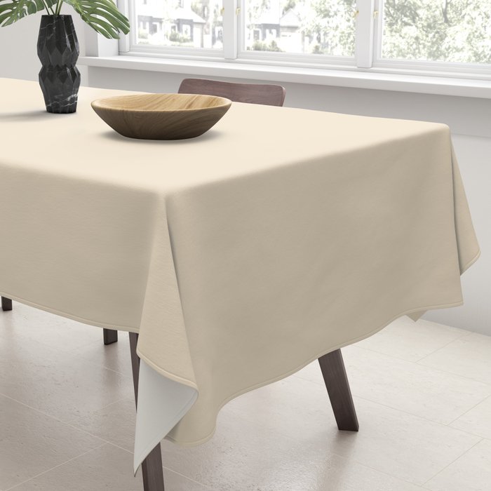 Light Neutral Cream Beige Solid Tablecloth Gallery Image 3