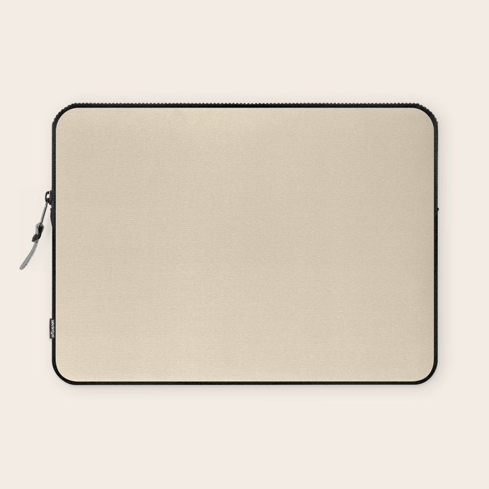 Light Neutral Cream Beige Solid Laptop Sleeve Gallery Image 1