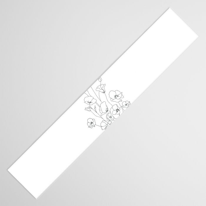 Poppy Flowers Line Art Table Runner Gallery Image 3