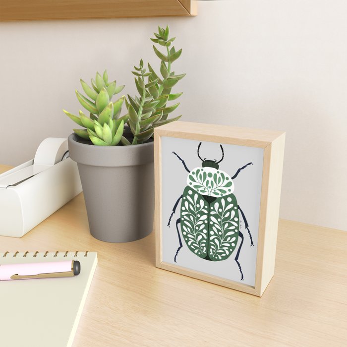 Beetle and leaves Mini Art Print Gallery Image 2