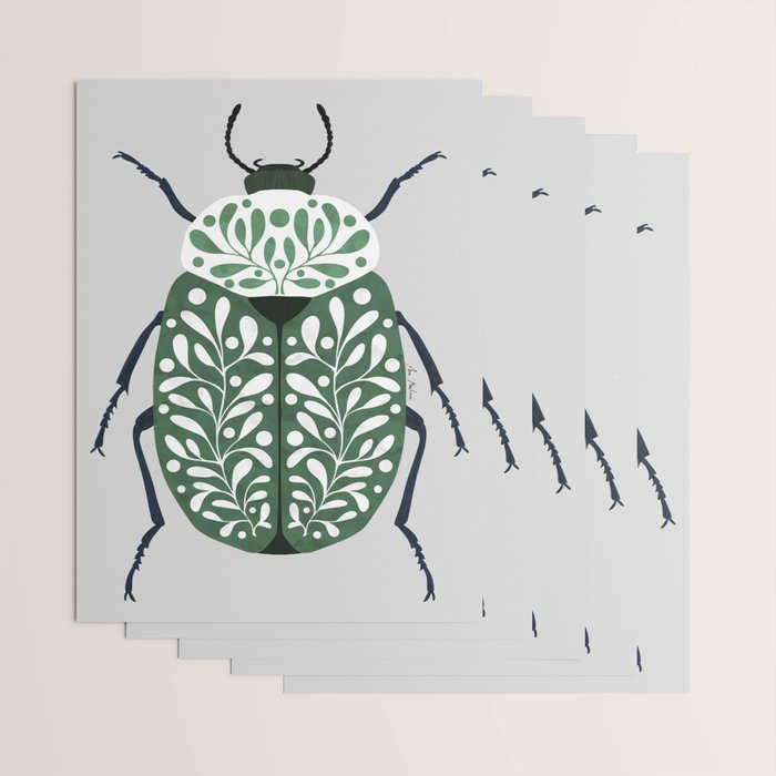 Beetle and leaves Wrapping Paper Gallery Image 3