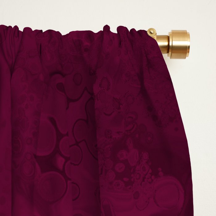 Hand painted modern abstract burgundy marble watercolor Window Curtain Gallery Image 2
