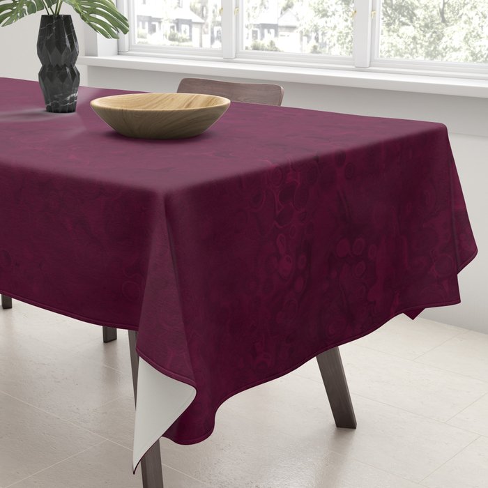 Hand painted modern abstract burgundy marble watercolor Tablecloth Gallery Image 3
