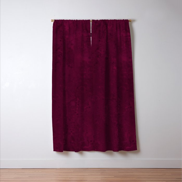 Hand painted modern abstract burgundy marble watercolor Window Curtain Gallery Image 3