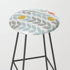 Mid Century Modern Retro Leaf and Circle Pattern Stool Gallery Image 2