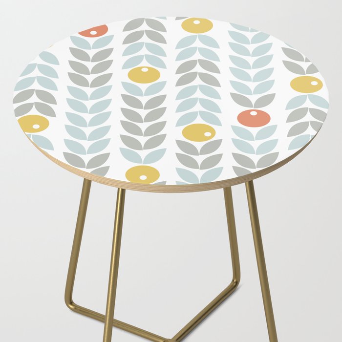 Mid Century Modern Retro Leaf and Circle Pattern Side Table Gallery Image 2