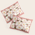 White Daisies On Pink Pillow Sham Gallery Image 3