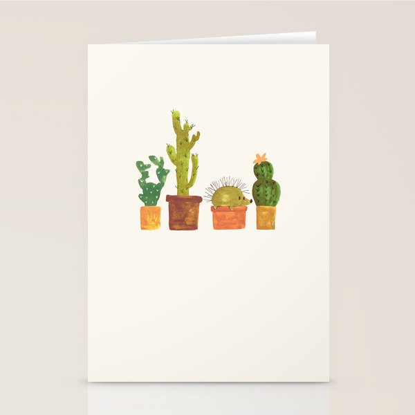 Hedgehog and Cactus (incognito) Stationery Card Gallery Image 2