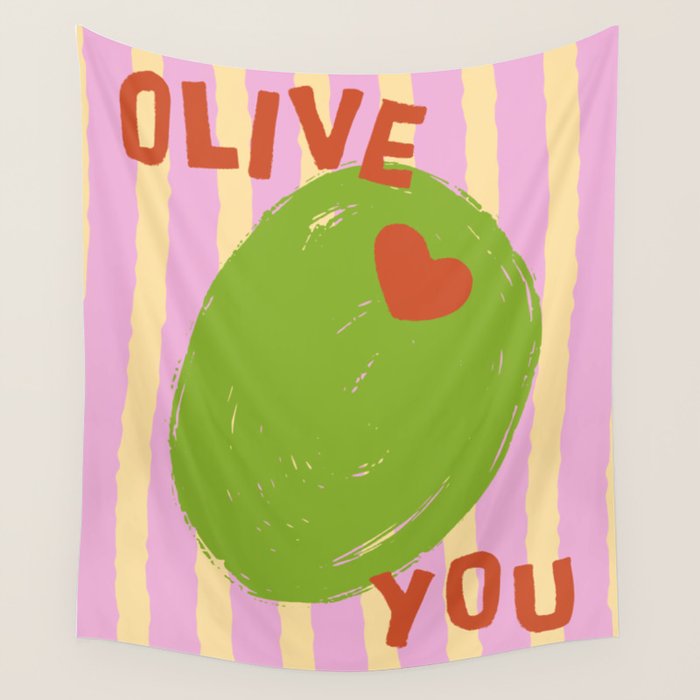 Love You Olive Kitchen Art Wall Tapestry Gallery Image 4
