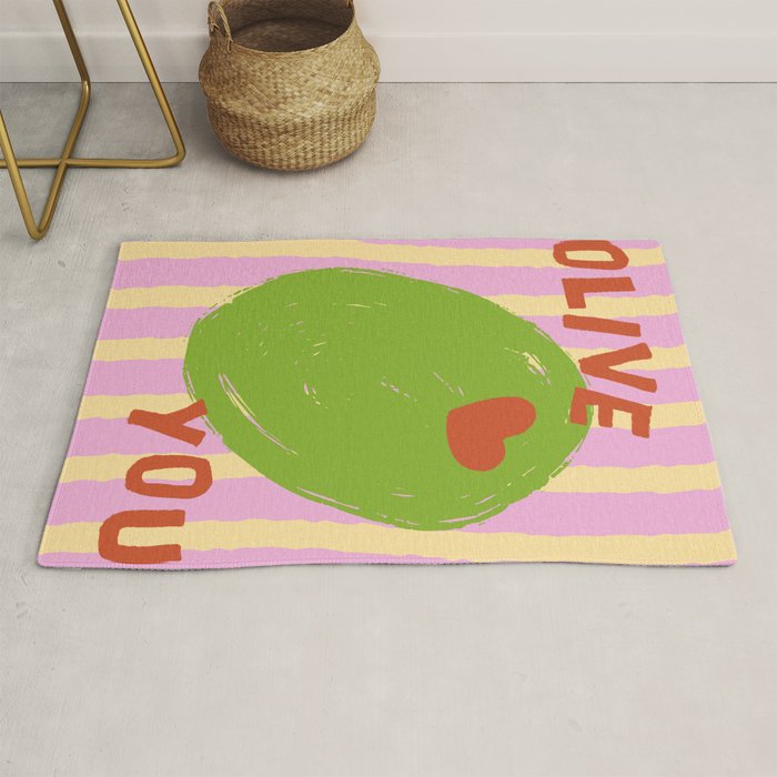 Love You Olive Kitchen Art Rug Gallery Image 1