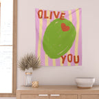 Love You Olive Kitchen Art Wall Tapestry Gallery Image 2