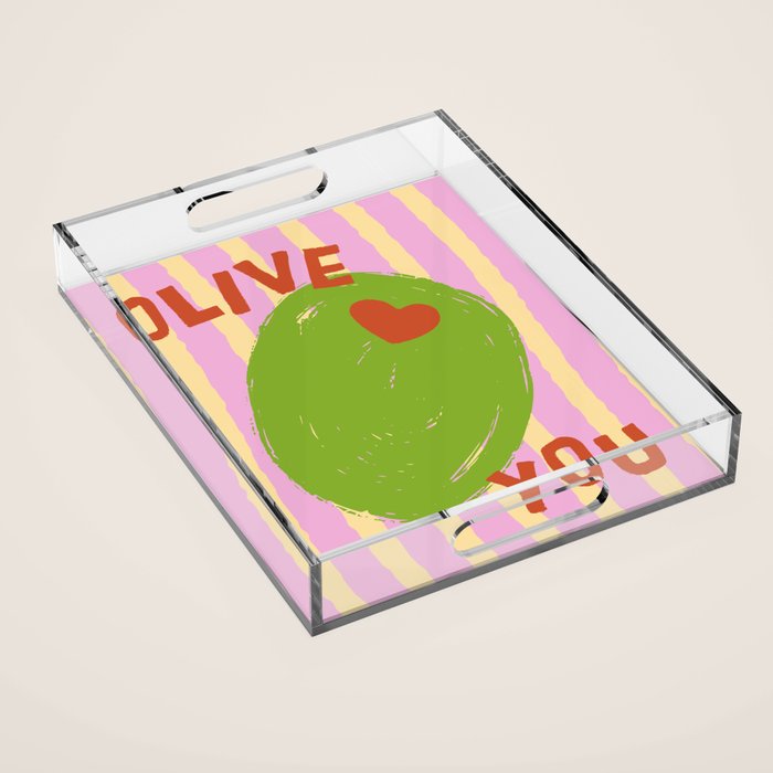 Love You Olive Kitchen Art Acrylic Tray Gallery Image 1