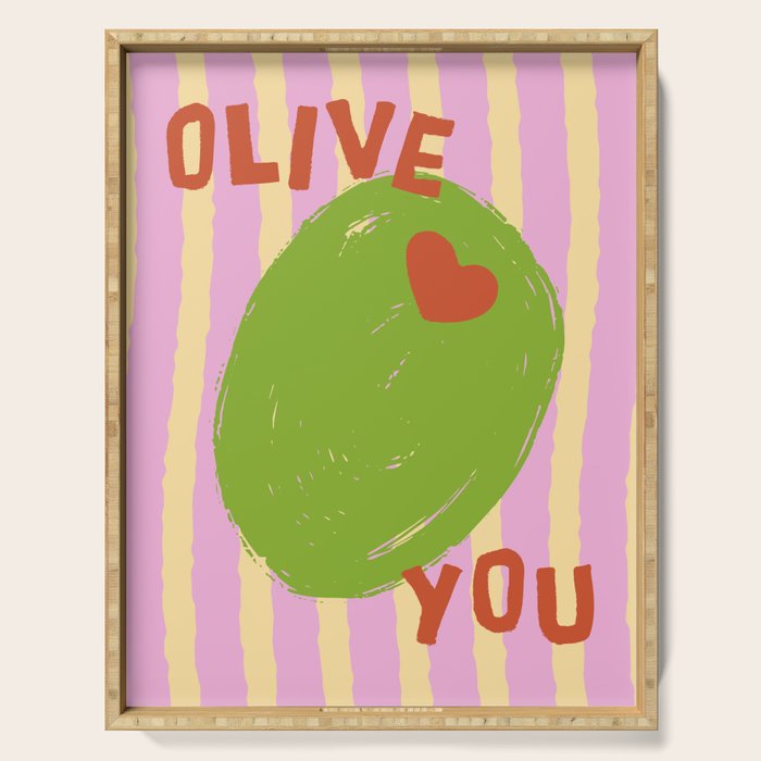 Love You Olive Kitchen Art Serving Tray Gallery Image 1