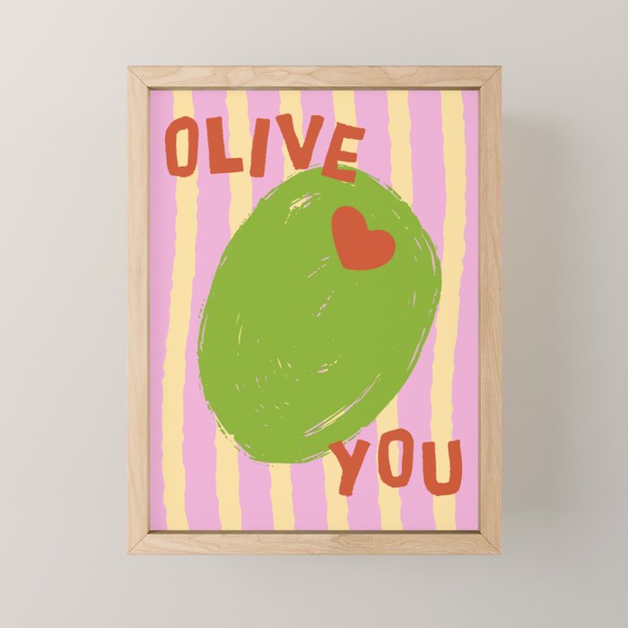 Love You Olive Kitchen Art Mini Art Print Gallery Image 1