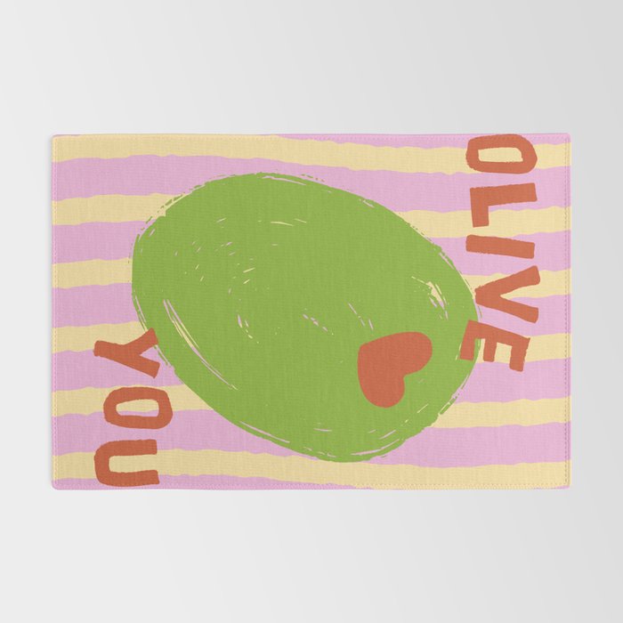 Love You Olive Kitchen Art Rug Gallery Image 2