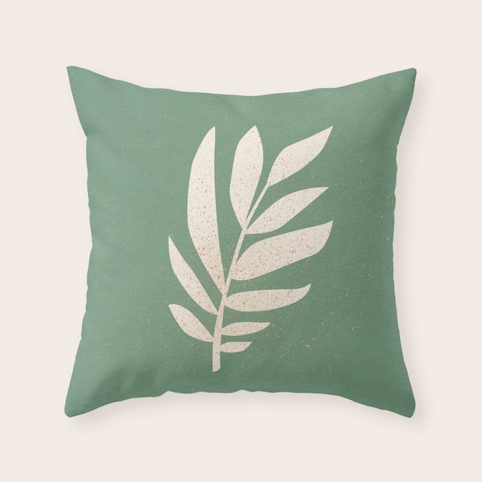 Cut-out Plant - Green Throw Pillow Gallery Image 1