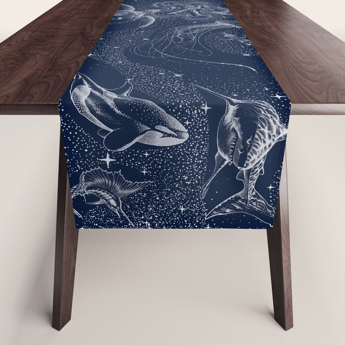 Cosmic Ocean with astronaut Table Runner Gallery Image 1