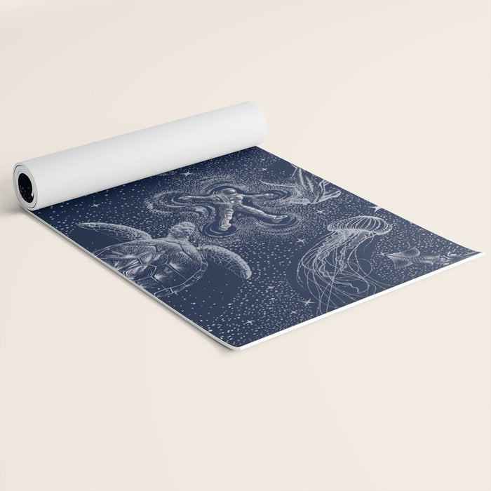 Cosmic Ocean with astronaut Yoga Mat Gallery Image 2