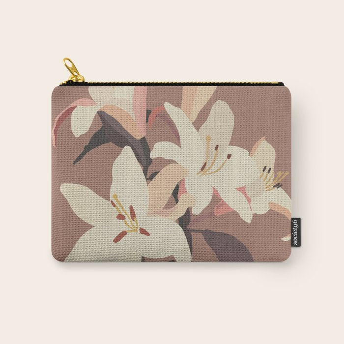 White Lilies 3 Carry All Pouch Gallery Image 1