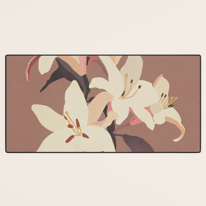 White Lilies 3 Desk Mat Gallery Image 3