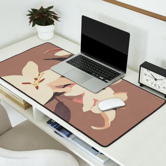White Lilies 3 Desk Mat Gallery Image 2