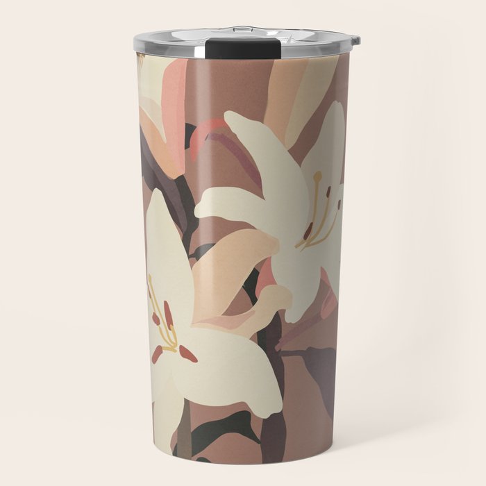 White Lilies 3 Travel Mug Gallery Image 1