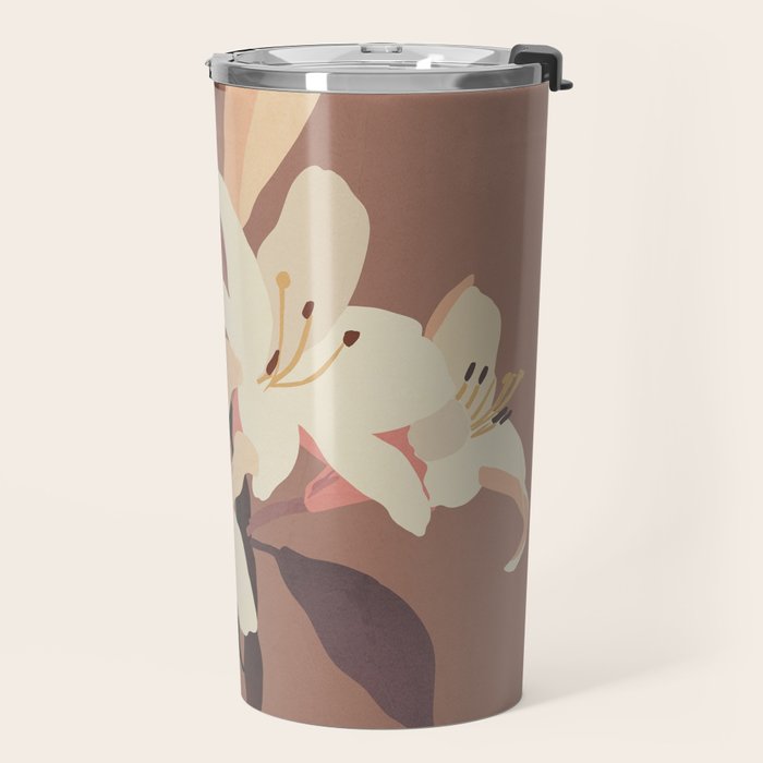 White Lilies 3 Travel Mug Gallery Image 2