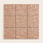 William Morris Vintage Strawberry Thief Pink & White Pattern Wood Wall Art Gallery Image 1